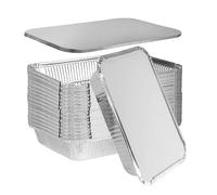 Xinfuquan 20 Grands Barquettes Jetables Aluminium avec Couvercle 2200ml Barquette aluminium avec couvercle pour Congélation,Barbecue,Cuisson au four Barquettes Barbecue Plateaux
