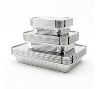 Xinfuquan 36 Pièces Barquette Aluminium avec Couvercle,12 chacun 1900ml/650ml/410ml,Barquette alu,Plat Aluminium jetable pour Cuisiner,Barbecue,Cuire,Boite Aluminium avec Couvercle