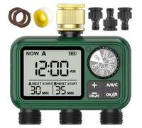 XinFuture Minuteur d'arrosage, grand écran LCD 3 zones, minuterie d'eau, avec retard de pluie, système d'arrosage manuel et automatique pour robinet de tuyau d'arrosage, contrôleur d'irrigation