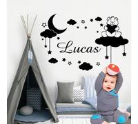 xing Sticker Mural Prénom Personnalisé, Sticker Chambre Bebe Nom Personnalisable - Stickers Alphabet Decoration Sticker La Famille C'est Là Où La Vie Commence (XL)
