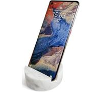 Xing Support de Téléphone Portable en Marbre Véritable pour Smartphone et Tablette sur Bureau, Comptoir, Table, Table de Nuit - Pierre Naturelle Solide et Lourde