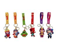 Xingbiyou Lot de 6 porte-clés Brawl-Stars, décoration de sac, porte-clés de voiture (Forfait A)