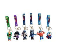 Xingbiyou Lot de 6 porte-clés Brawl-Stars, décoration de sac, porte-clés de voiture (Forfait B)
