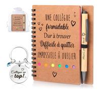 Xingch Coffret cadeau 4 pièces pour collègues, comprenant un cahier à spirale, un stylo rétractable, un porte-clés et un sac à fil, les meilleurs cadeaux pour collègues