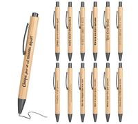 Xingch Lot de 12 stylos à bille en bois à encre rétractable et citations inspirantes. Un cadeau parfait pour remercier vos collègues, employés, camarades de classe, étudiants et votre famille