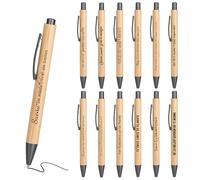 Xingch Lot de 12 stylos à bille en bois avec mine rétractable et citations inspirantes. Un cadeau de remerciement parfait pour les collègues, les employés, les camarades de classe, les étudiants et la