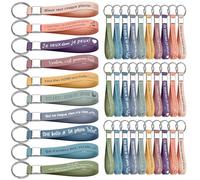 Xingch Lot de 30 porte-clés inspirants en silicone avec citations inspirantes, encouragement, remerciement, cadeau pour employés, collègues, adolescents, enseignants