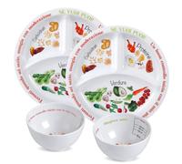 Xingch Plaques de contrôle des portions et bol - Assiette de régime macro pour alimentation bariatrique, perte de poids et alimentation équilibrée - Assiette diététique pour adultes - Contrôle des
