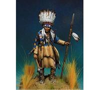 XINGCHANG 1/24 75 Mm Guerrier des Plaines Ancien 75 Mm Résine Figurine Modèles Kits Miniature Gk Démontage Non Peint