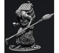 XINGCHANG 1/24 75 Mm Vieille Sorcière avec Sac À Dos Ancien Modèle en Résine 75 Mm Figurine Miniature Démontage Non Peint