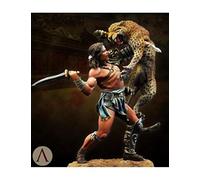 XINGCHANG 1/24 75Mm Gladiateur Romain Duel De La Bête 75Mm Jouet Résine Modèle Miniature Kit Démontage Non Peint