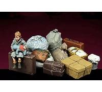 XINGCHANG 1/35 Figurines en Résine Kits De Modèles Scène De Guerre Garçon Réfugié Ww2 avec Bagages Non Assemblés Non Peints 1281
