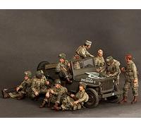 XINGCHANG 1/35 Figurines en résine maquettes modèle Fantaisie 101e Division aéroportée au Repos, Seconde Guerre Mondiale Pas de Voiture Non assamblée Unpainte