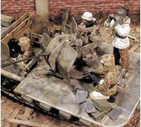 XINGCHANG L'Équipage Non Assambré 1/35 Flak 38 Comprend 4 Figurines Modèle en Résine Non Peint