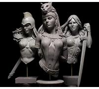 XINGCHANG Modèles Résine Non Peints 1/10 Buste De Guerrière De Femme Ancienne (sans Base) Comprend 3 Figurines en Résine Modèles De Kits Miniature Gk Démontage Non Peint