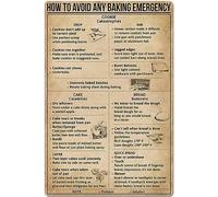 XingFox Affiche rétro en métal vintage « Comment éviter les catastrophes en pâtisserie » - Décoration murale pour bars, restaurants, cafés, clubs, plaque en métal 20 x 30 cm (8 x 12 pouces)