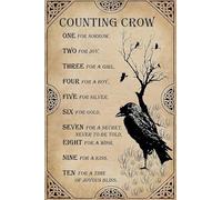 XingFox Affiche rétro vintage avec corbeaux, en métal aluminium, pour salon, garage, bar, café, pub ou club (8 x 12 pouces).