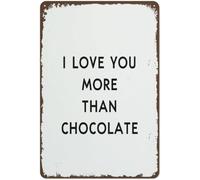 XingFox Amoureux du chocolat, je t'aime plus qu'un anniversaire, couronne de chocolat Valentine, cadeau pour porte d'entrée, porche, maison de campagne, femme, homme, plaque en métal 8x12 pouces