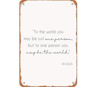XingFox Aux yeux du monde, vous n'êtes peut-être qu'une personne, mais vous êtes une personne à part entière. - Affiche artistique vintage en métal, plaque 8x12 pouces