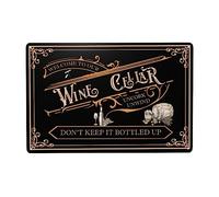 XingFox Bienvenue dans notre cave à vin ! Plaque en métal vintage, affiche sur le thème du vin, décoration murale pour la maison, les bars, les clubs et les cafés (20 x 30 cm).