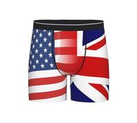 XingFox Boxers Longs pour Hommes, imprimé Drapeau américain Union Jack, Short Amusant pour Hommes
