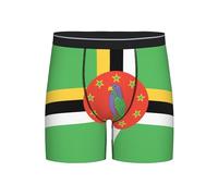 XingFox Boxers Longs pour Hommes, Motif Drapeau de la Dominique, Short Amusant pour Homme