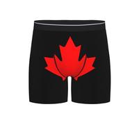XingFox Boxers Longs pour Hommes, Motif Drapeau du Canada, Short Amusant pour Hommes