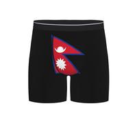 XingFox Boxers Longs pour Hommes, Motif Drapeau népalais, Short Amusant.