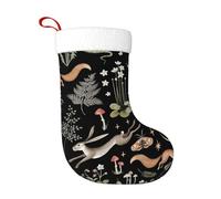 XingFox Chaussettes décoratives de Noël bohèmes colorées avec animaux : écureuil, hibou, serpent, lapin, 45 cm (17,7 po) - Chaussettes de Noël résistantes pour cheminées, sapins de Noël, bureaux