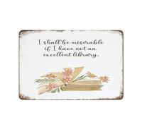 XingFox Citation, livre, cadeau d'amour, illustration littéraire, affiche pour la bibliothèque, décoration intérieure, « Je serai malheureuse si j'ai une excellente bibliothèque », 20 x 30 cm