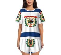 XingFox Completo da CASA da Donna a 2 pezzi Con Bandiera Della Virginia Occidentale | Abbigliamento Casual da Notte Leggero e traspirante per Yoga, Spiaggia e vacanze