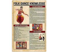 XingFox Décoration murale rétro en métal pour chambre ou garage : affiches de danse folklorique, guide de danse, plaque en aluminium imprimée 20 x 30 cm (8 x 12 pouces).