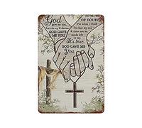 XingFox Dieu chrétien m'a donné toi Vertical Couple Art Décoration d'intérieur Jésus Amour pour la maison Ferme Magasin Garage Club Bar Cuisine Pub Cadeau drôle 8x12 pouces