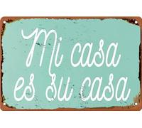 XingFox Funny｜Mi Casa Es Su Casa - Plaque Antique en métal, affiche en étain, 8x12 pouces