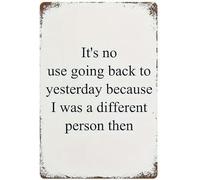 XingFox Inutile de revenir en arrière. Plaques en métal rétro vintage pour la maison, le garage, la ferme, le jardin, le bar, le café, la cuisine, décoration murale 20 x 30 cm.