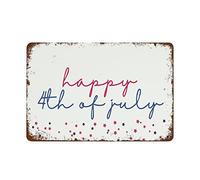 XingFox Joyeux 4 juillet Art TV Quatrième jour de l'indépendance Drôle Vintage Plaque en métal pour chambre Salon Cuisine Cour Jardin Décoration murale Cadeau 12 X 8 pouces Extérieur et intérieur