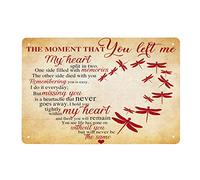 XingFox Le moment où tu m'as quitté - Plaque en étain vintage Cave Bar Maison Décoration murale en métal Tenture murale Cadeau Libellule Signe 8x12 pouces
