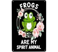 XingFox Les grenouilles sont mon animal spirituel, affiche vintage en métal, décoration murale rétro en aluminium, pour la maison, la cuisine, la chambre, cadeau, 90 x 300 mm