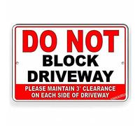 XingFox Nouvelle plaque d'avertissement murale décorative DoBlock The Driveway 3' Clearance Both Sides Of Driveway SDN Metal Tin Signs Yard Sign Office Sign 8x12 Inch