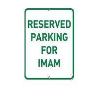 XingFox Panneau d'avertissement de stationnement réservé aux imams, panneau de stationnement en aluminium pour entreprises, 30,5 x 40,6 cm