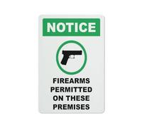 XingFox Panneau d'avertissement en aluminium avec symbole « Armes à feu autorisées dans ces locaux » pour usage intérieur et extérieur, 30,5 x 40,6 cm