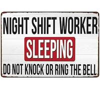 XingFox Panneau en métal Great Aluminum Night Shift Worker Sleeping 8x12 pouces