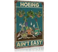 XingFox Panneau en métal « Le jardinage, c'est pas facile » (20 x 30 cm) - Décoration murale rétro - Cadeau humoristique pour café, maison, cuisine, garage, salle de bain, ferme, jardin, bar