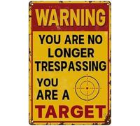 XingFox Panneau humoristique « Propriété privée » en métal : « Vous n’êtes plus une cible ». Décoration murale pour jardin, garage, atelier, terrasse, intérieur ou extérieur (20 x 30 cm).