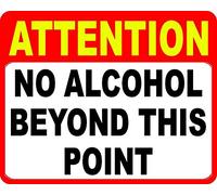 XingFox Panneau métallique « Attention, alcool interdit au-delà de ce point » pour intérieur et extérieur, 20 x 30 cm (8 x 12 pouces).