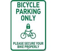 XingFox Panneau métallique « Attention, stationnement restreint » / Stationnement pour vélos : attachez correctement votre vélo. Panneau en métal style garage/parking (20 x 30 cm).