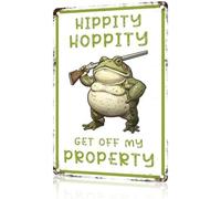 XingFox Panneau « Propriété privée » en métal avec grenouille - Décoration intérieure vintage et humoristique 20 x 30 cm