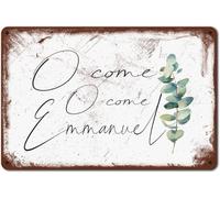 XingFox Panneau publicitaire imprimable « Ô viens Emmanuel » (8 x 12 pouces) pour café, maison, salon, chambre, cuisine, jardin, garage, bar, pub
