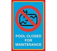 XingFox Panneaux muraux Piscine fermée pour entretien Imprimer Image Piscine Natation Eau Avis de sécurité publique Panneau 12 x 16 pouces