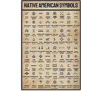 XingFox Plaque décorative en métal avec symboles amérindiens - Affiche rétro, objet de collection, pour la maison, un club ou un café. Panneau en métal 20 x 30 cm (8 x 12 pouces).